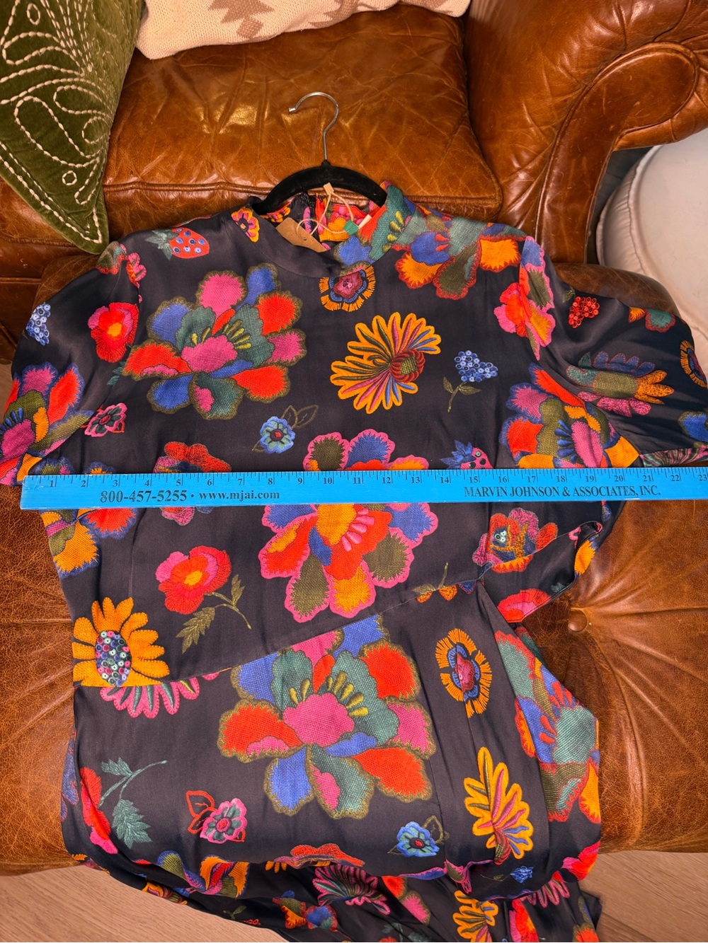NWOT Farm Rio Lily’s Garden Floral Cutout High-Neck Midi Dress Black Multicolor - Picture 9 of 10